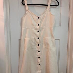 Elegant Cream Button-Down Dress